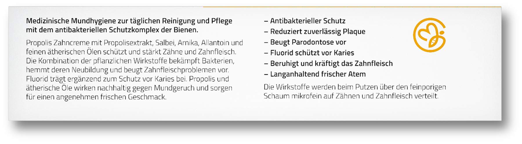 Beecraft Propolis Zahncreme Salbei Arnika Fluorid 50 ml