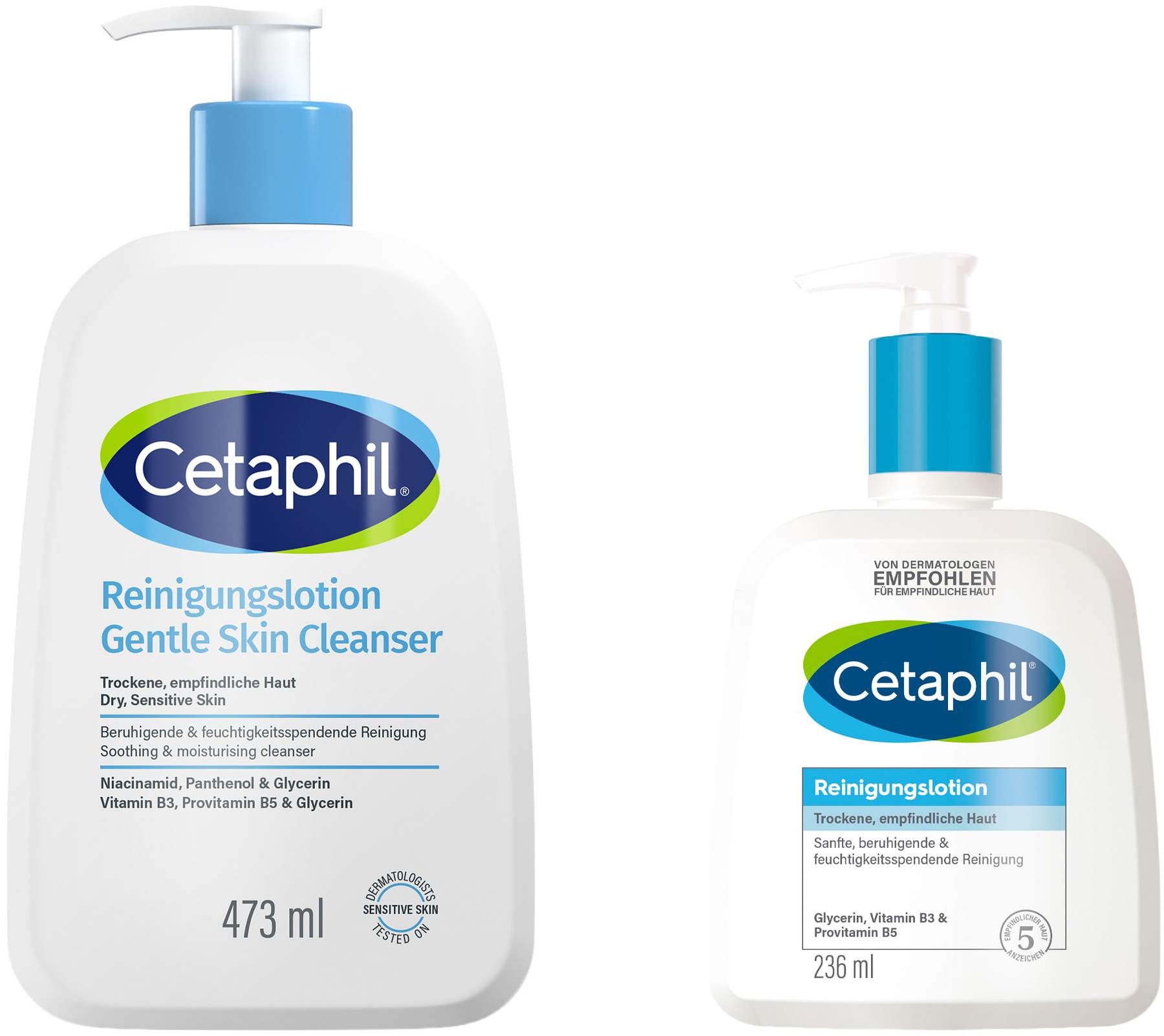 Cetaphil Reinigungslotion für Körper und Gesicht 473 ml + gratis Cetaphil Reinigungslotion 236 ml