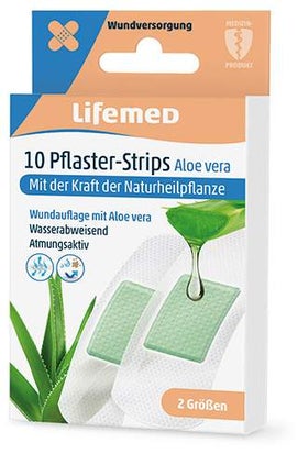 Pflaster-Strips Aloe Vera 10 Stück, 2 Größen