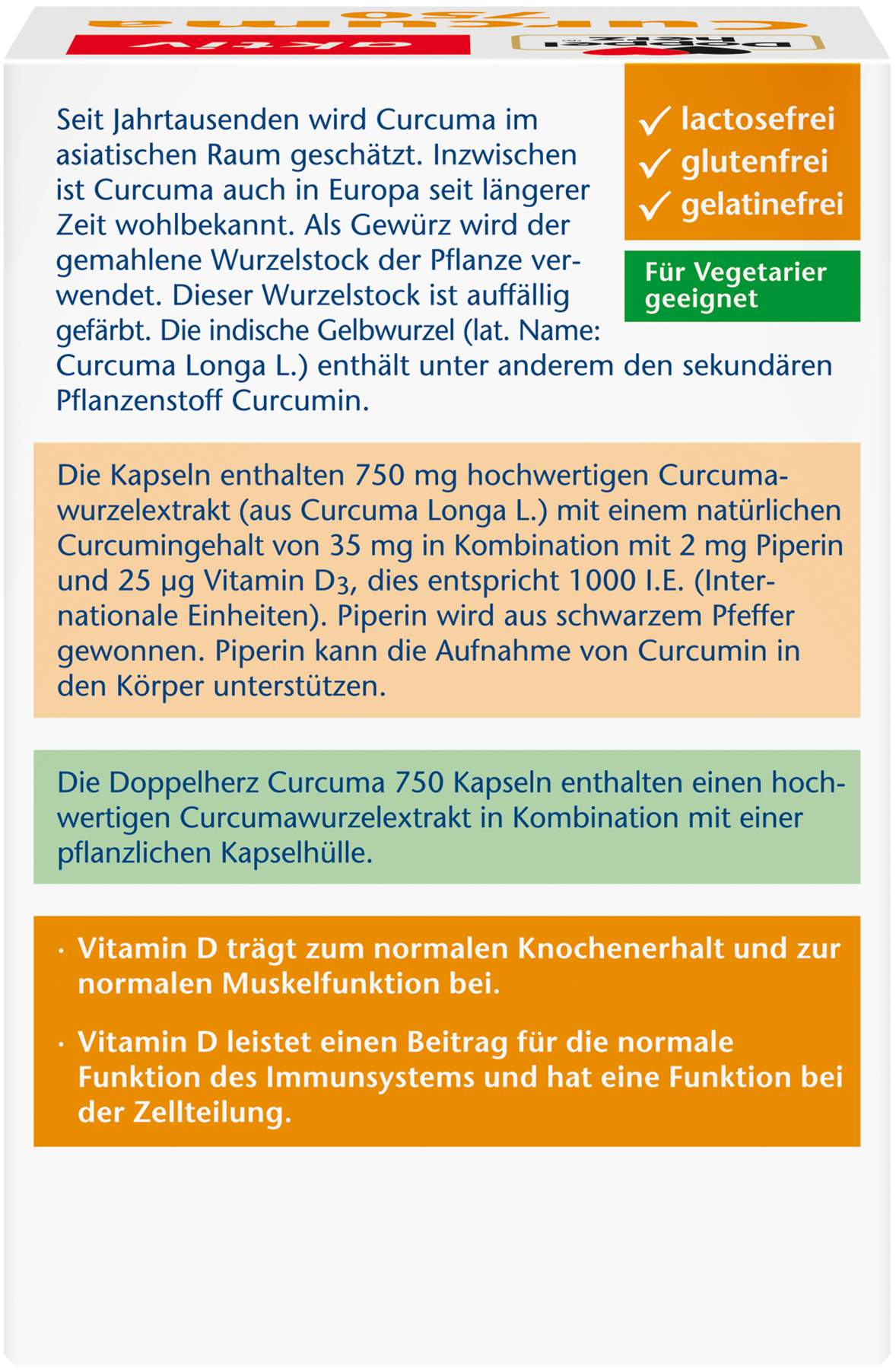 Doppelherz aktiv Curcuma 750 60 Kapseln