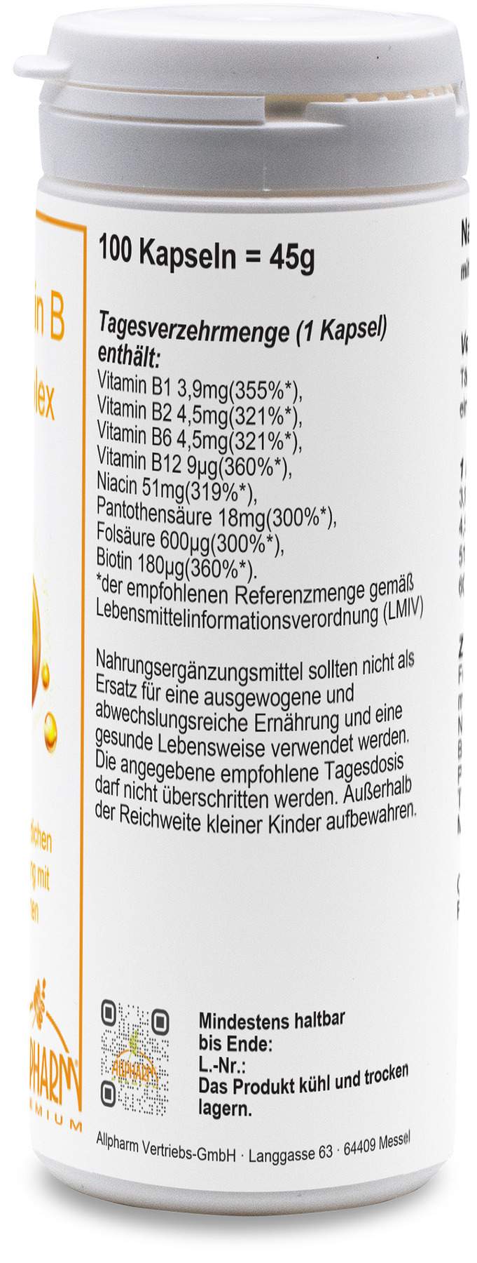 Allpharm Vitamin B Komplex 100 Kapseln