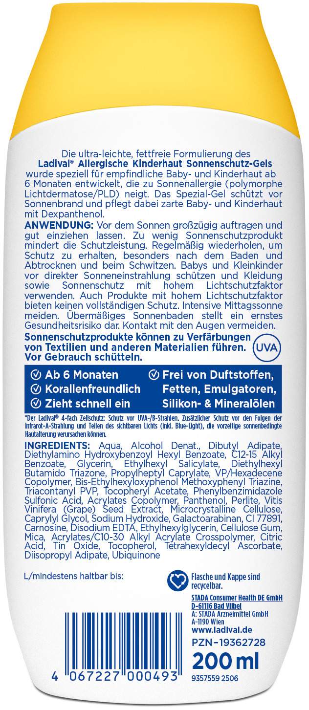Ladival allergische Kinderhaut Gel LSF 50+ 200 ml