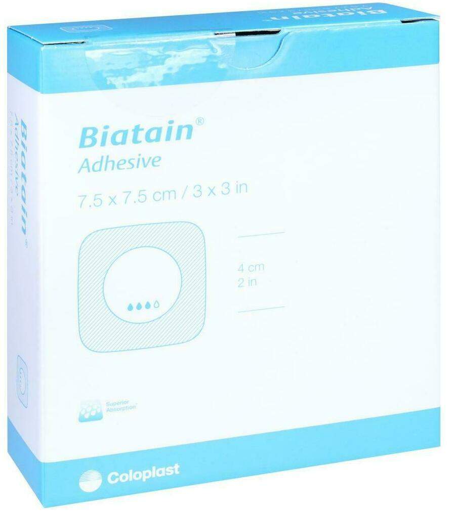 Biatain Schaumverband 7,5x7,5 cm Selbst Haftend