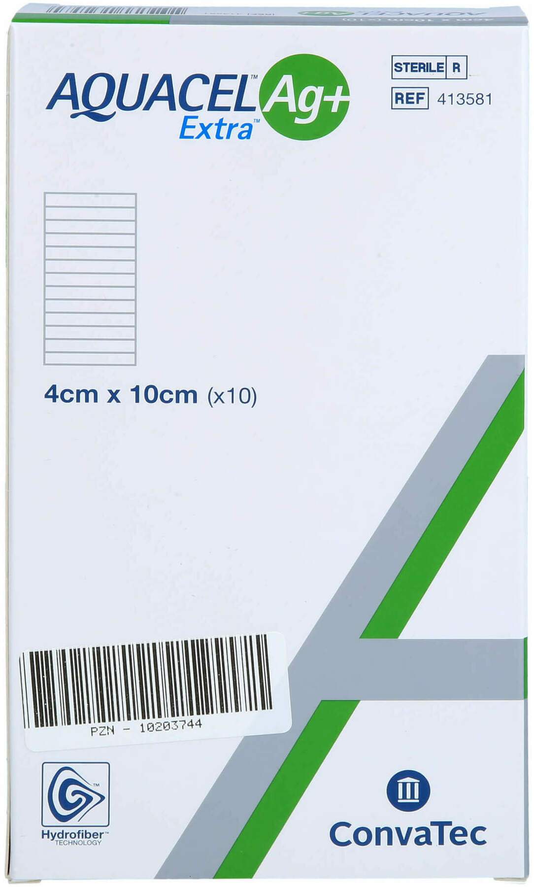 Aquacel Ag+ Extra 4 X 10 cm 10 Kompressen