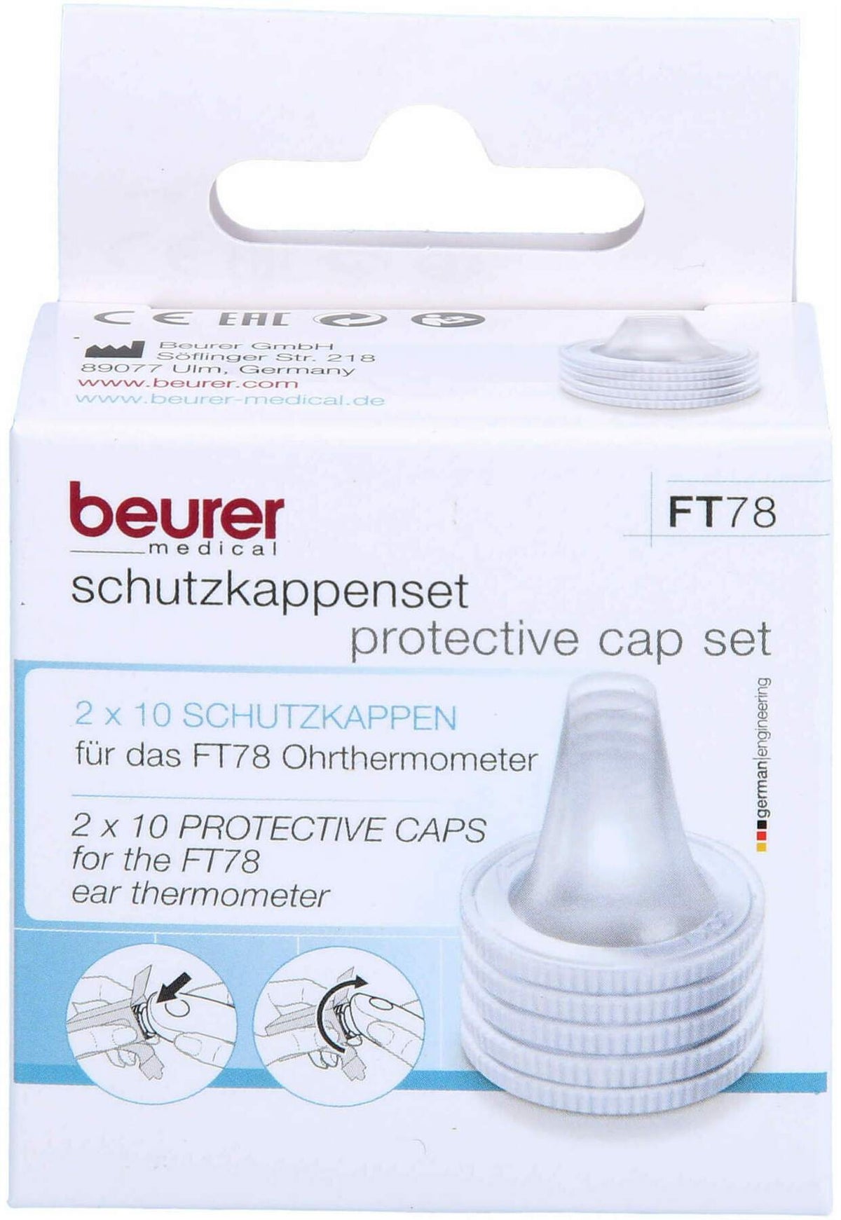 Beurer Ft78 Ersatzschutzkappen F.Ohrthermometer