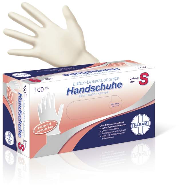 Handschuhe Einmal Latex Puderfrei S  100 Stück