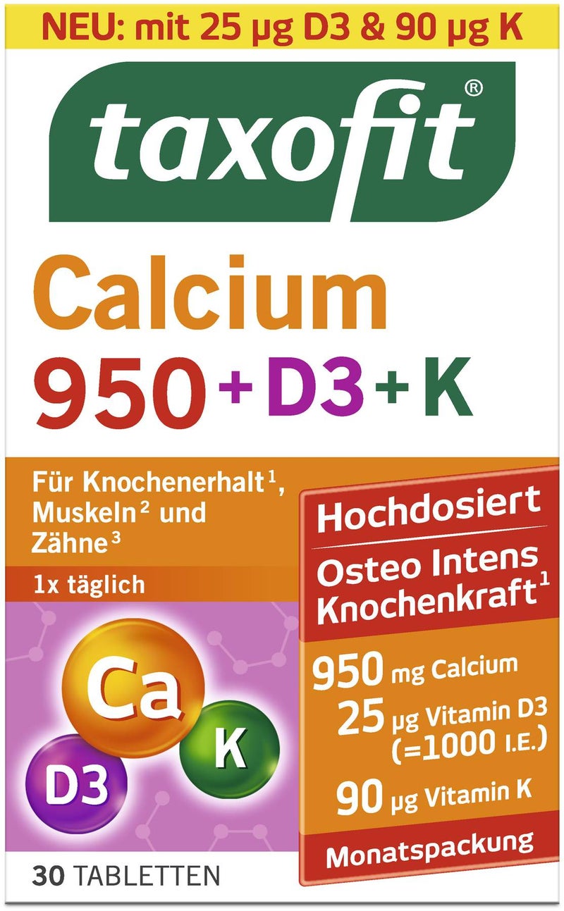 Taxofit Calcium 950 + D3 + K 30 Tabletten