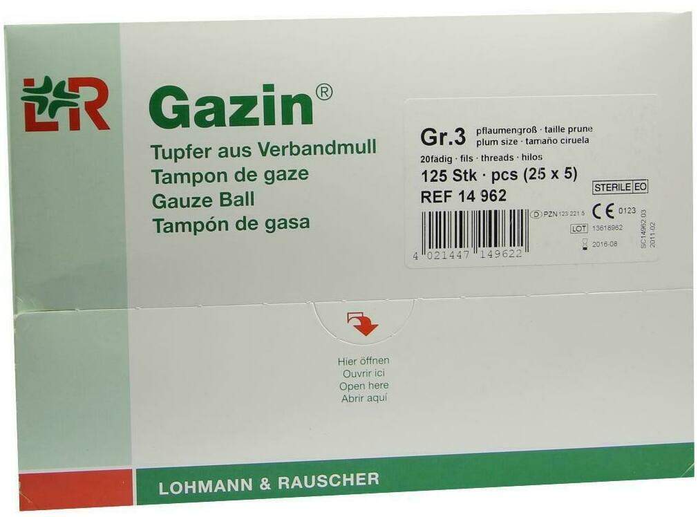 Gazin Tupfer Pflaumengroß Steril 2+3 Schutzring