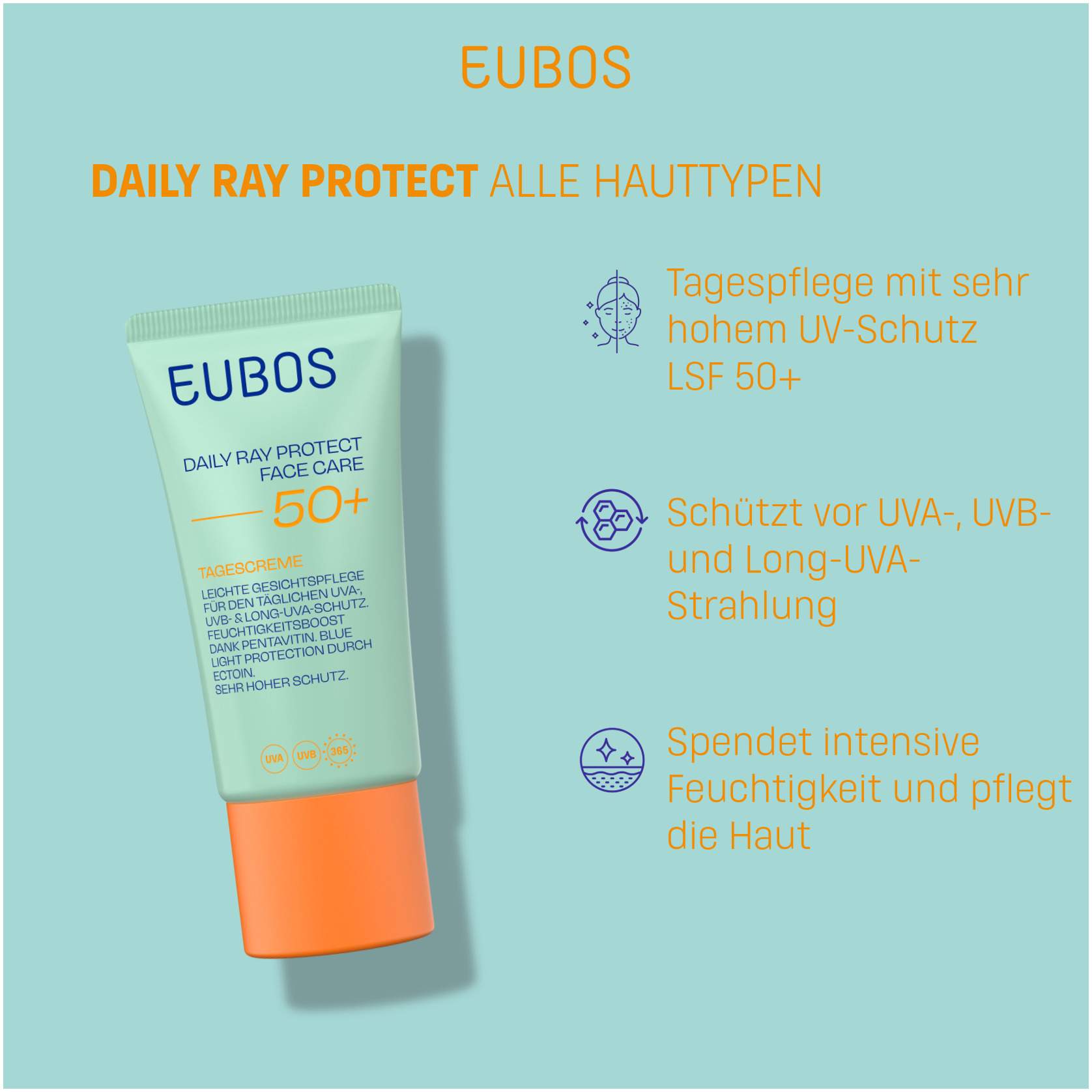 Eubos Daily Ray Protect Face Care Tagescreme LSF 50+ 50 ml
