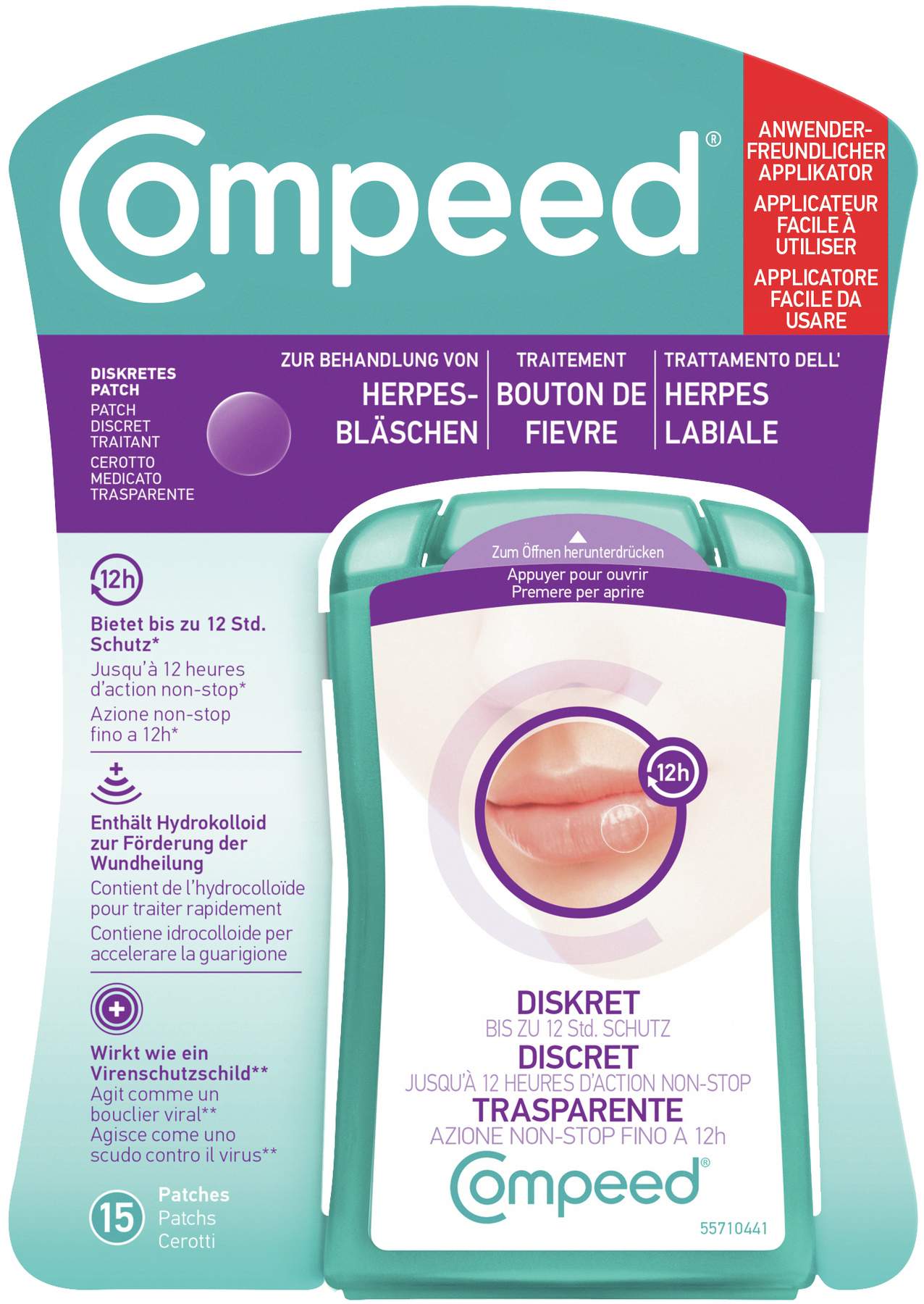 Compeed Herpesbläschen Patch Applikator HRA 15 Stück