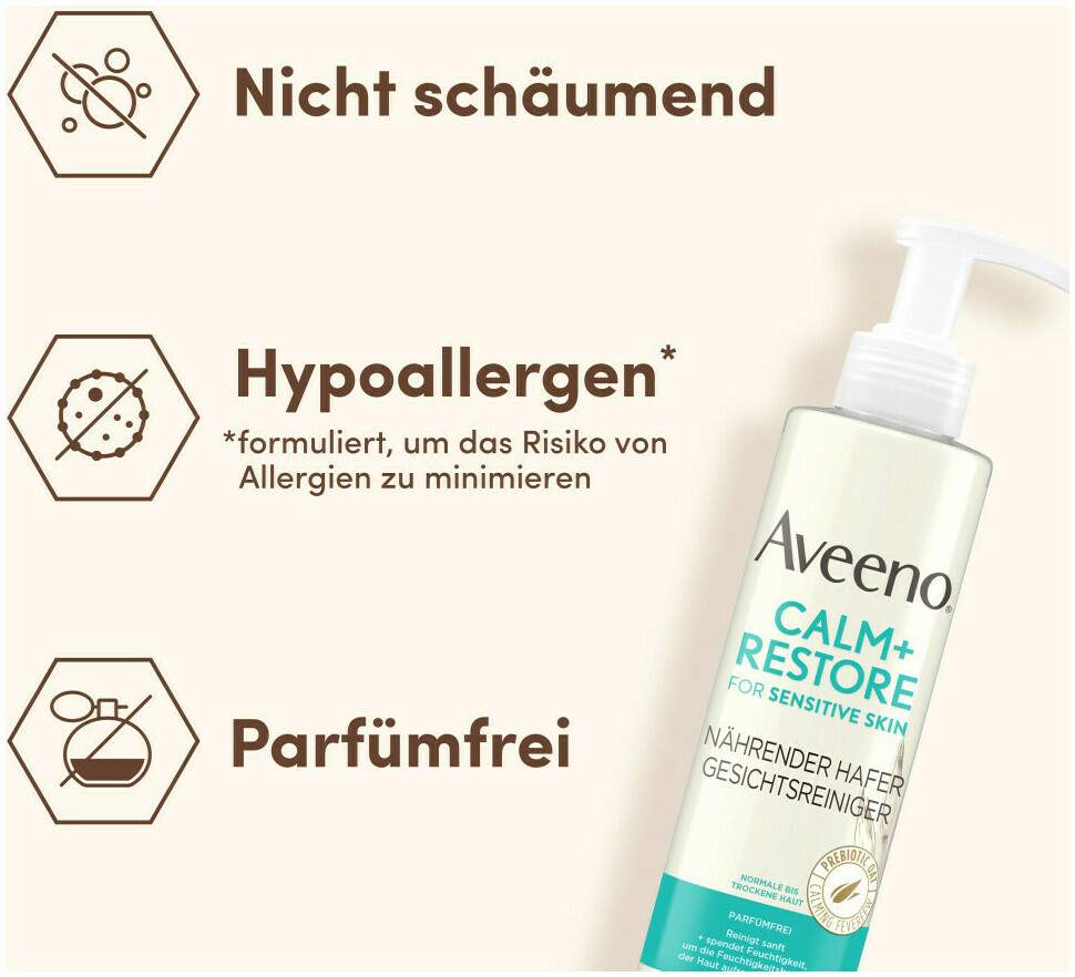 Aveeno Calm+ Restore Nährende Hafer Gesichtsreinigung 200 ml