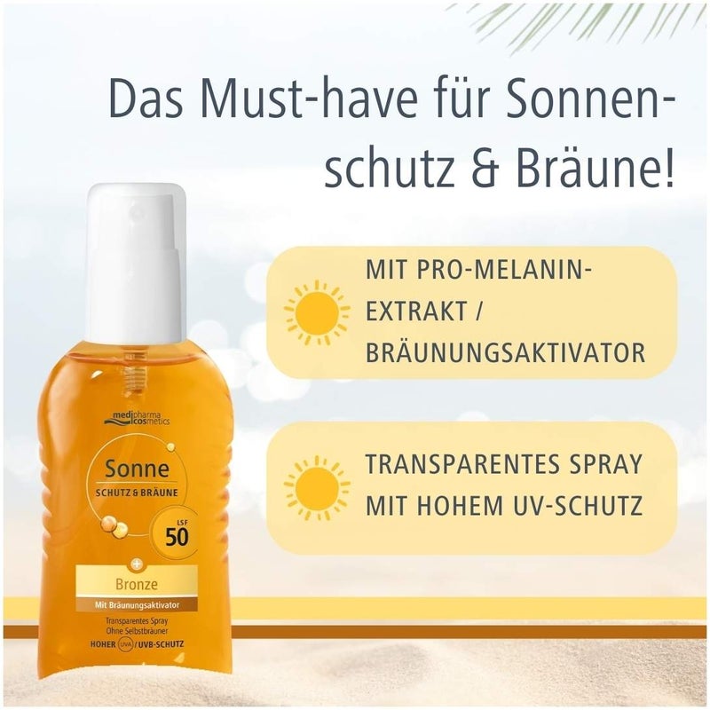 medipharma cosmetics Sonne Schutz & Bräune Bronze LSF 50 200 ml Pumpspray