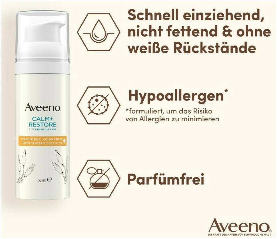 Aveeno Calm+ Restore Hafer Tagespflege Lsf 50 50 ml