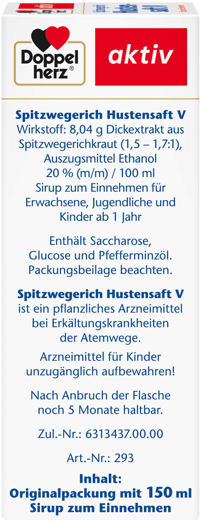 Doppelherz Aktiv Spitzwegerich Hustensaft V