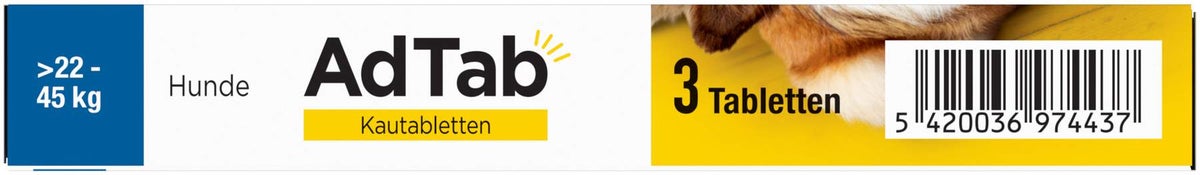AdTab 900 mg für sehr große Hunde (22-45 kg) 3 Kautabletten