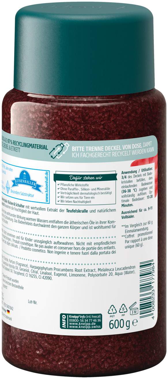 Kneipp Badekristalle Rücken & Schulter 600 G