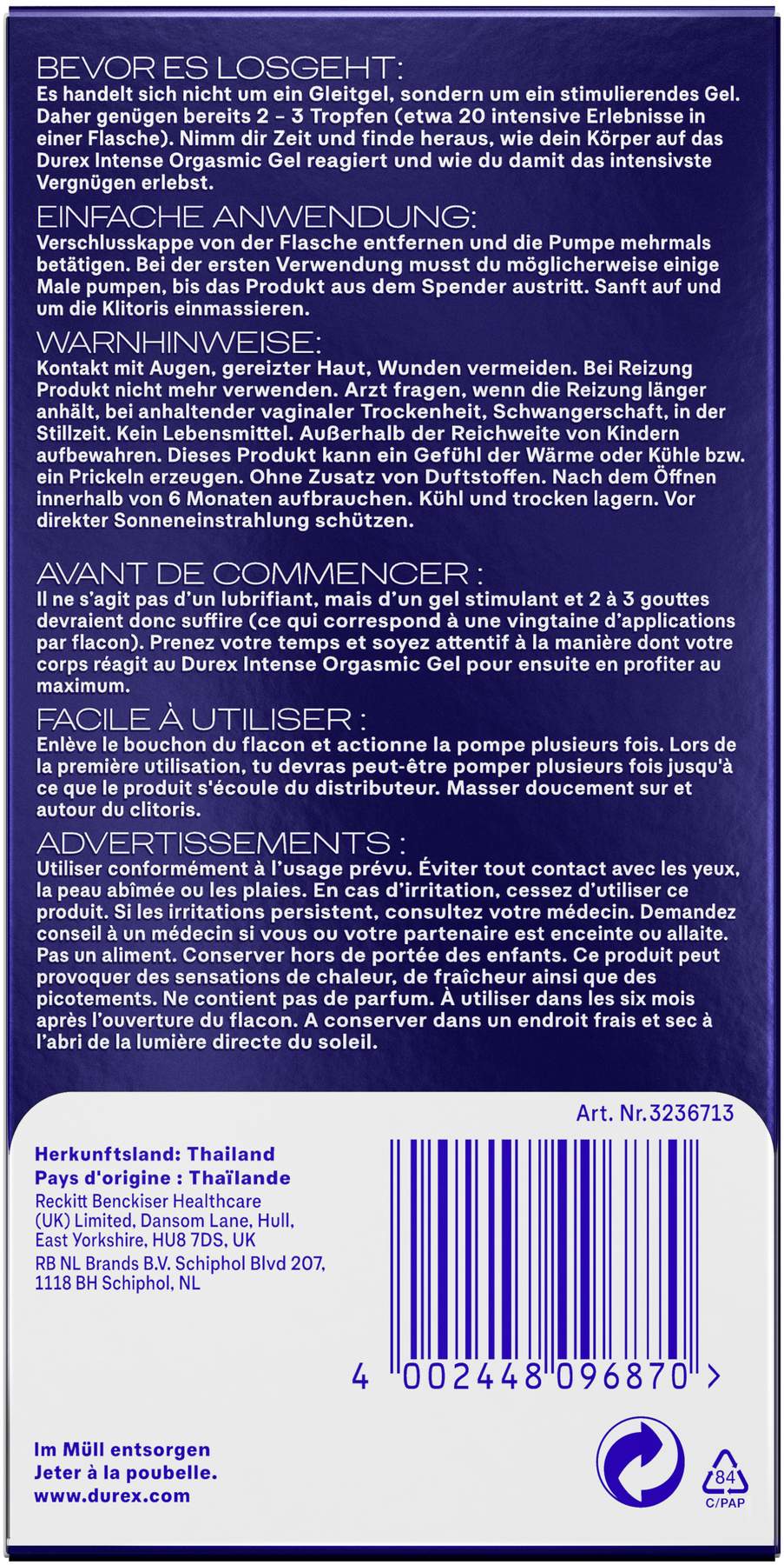 Durex  Intense Orgasmic Gel 10 ml