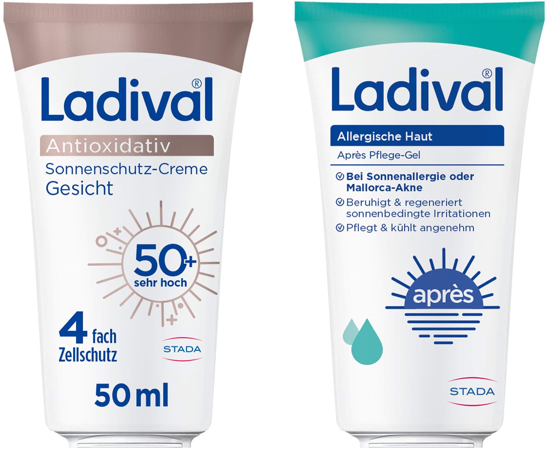 Ladival Antioxidativ Sonnenschutz Creme Gesicht LSF 50+ + gratis Ladival allergische Haut Apres Pflege-Gel 50 ml
