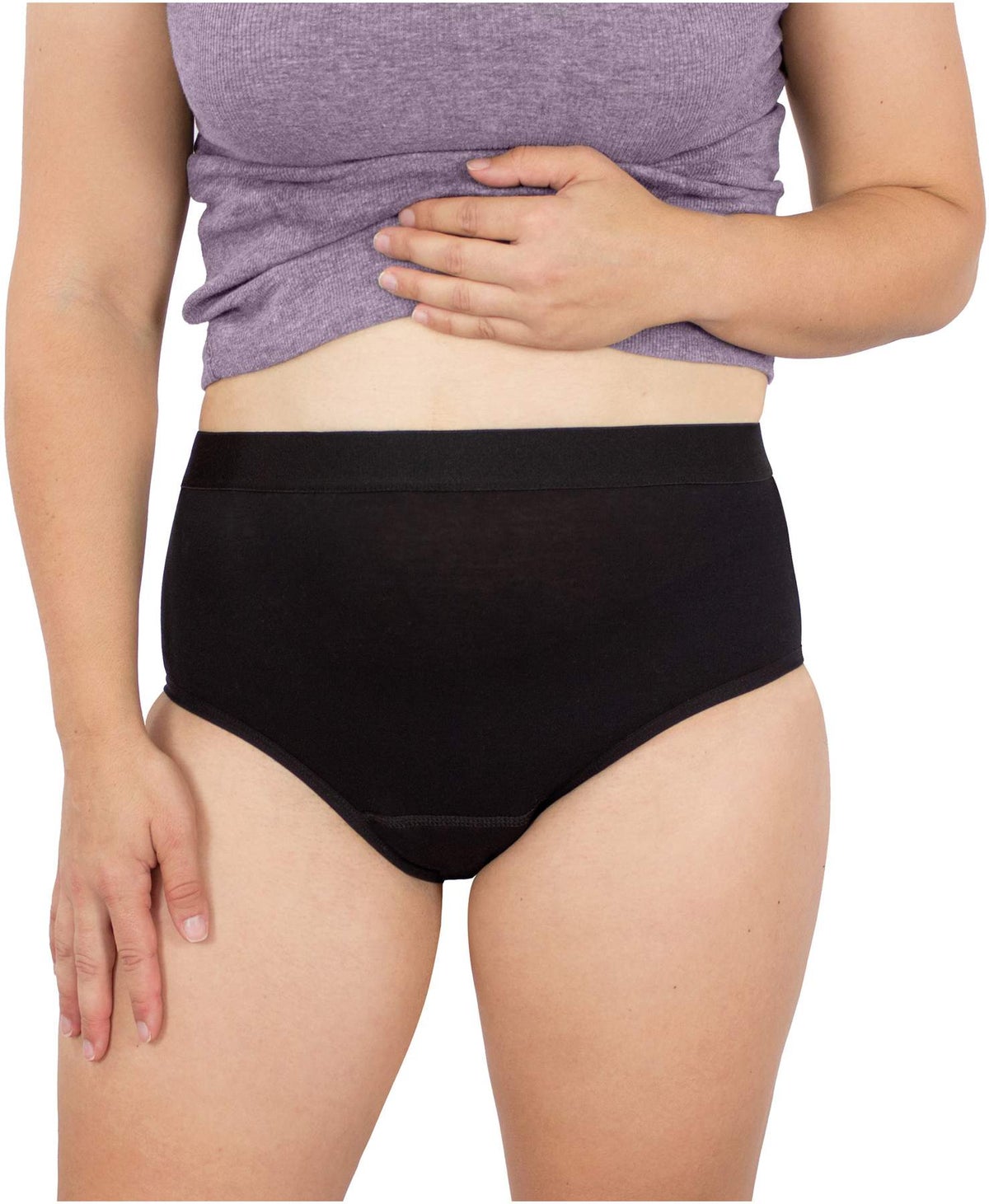 High-Waist Slip mit Saugeinlage Größe 46-48 (XL), schwarzwiederverwendbar, diskret 1 Stück