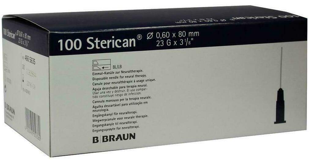 Sterican Kanülen 23 G X 3 1°8  0,6 X 80 mm 100 Kanülen