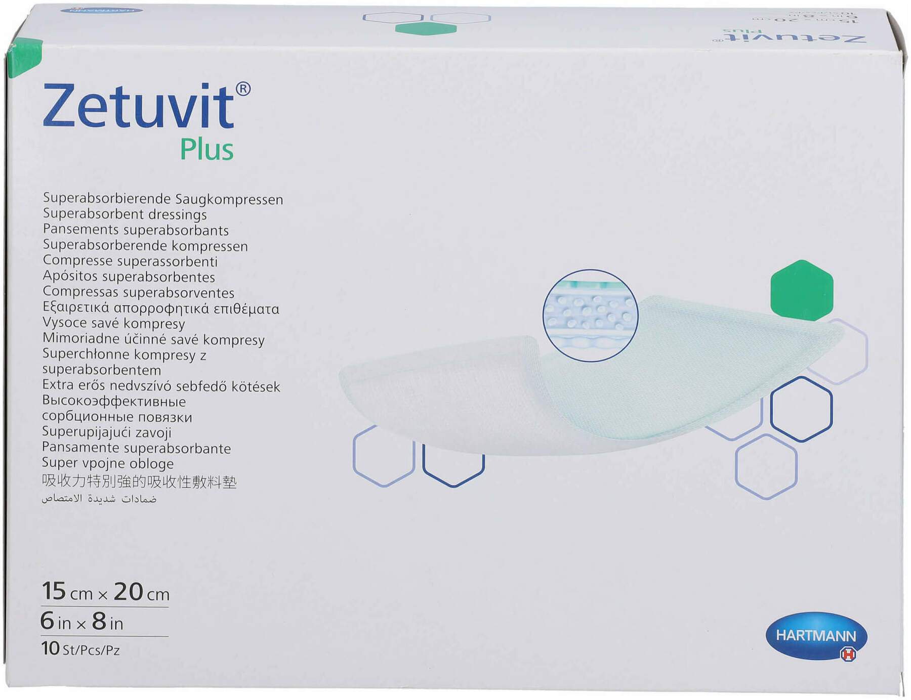Zetuvit Plus Extrastarke Saugkompressen Steril 15 X 20 cm 10 Stück