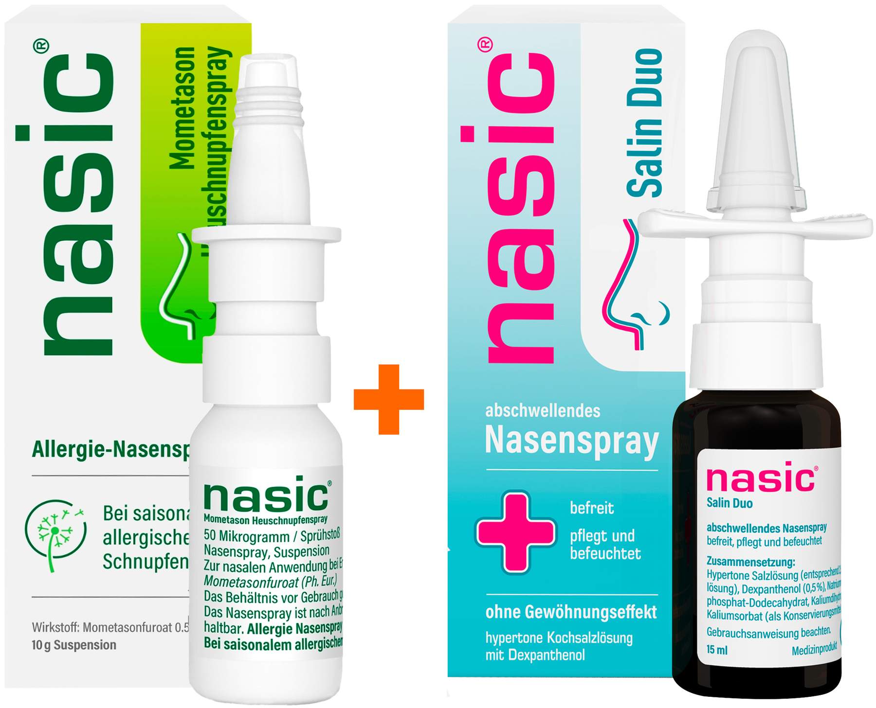 Nasic Mometason Heuschnupfenspray 10 g + Nasic Salin Duo Nasenspray 15 ml