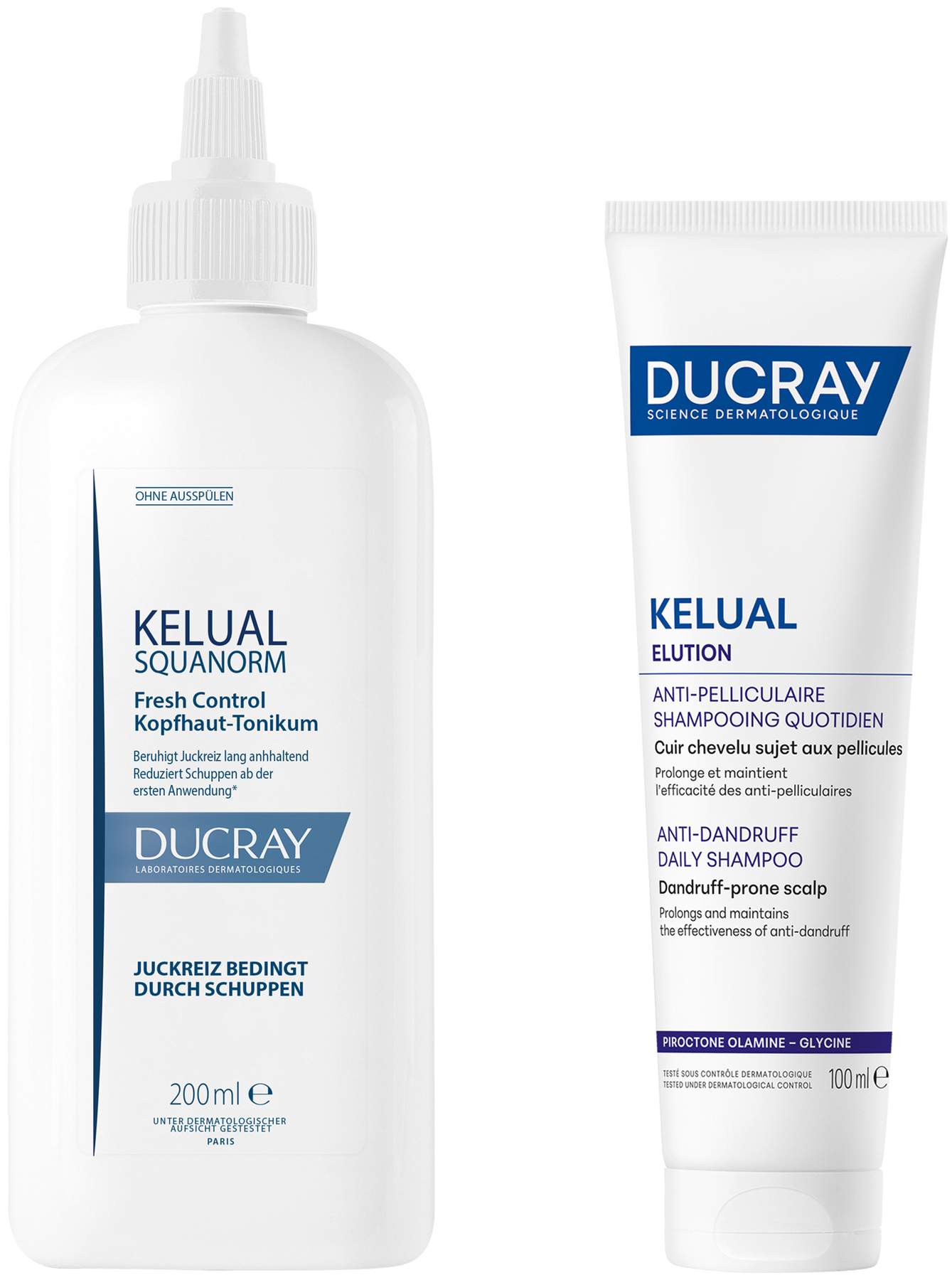 Ducray Kelual Squanorm Kopfhaut Tonikum 200 ml + gratis Elution ausgl. Shampoo 100 ml