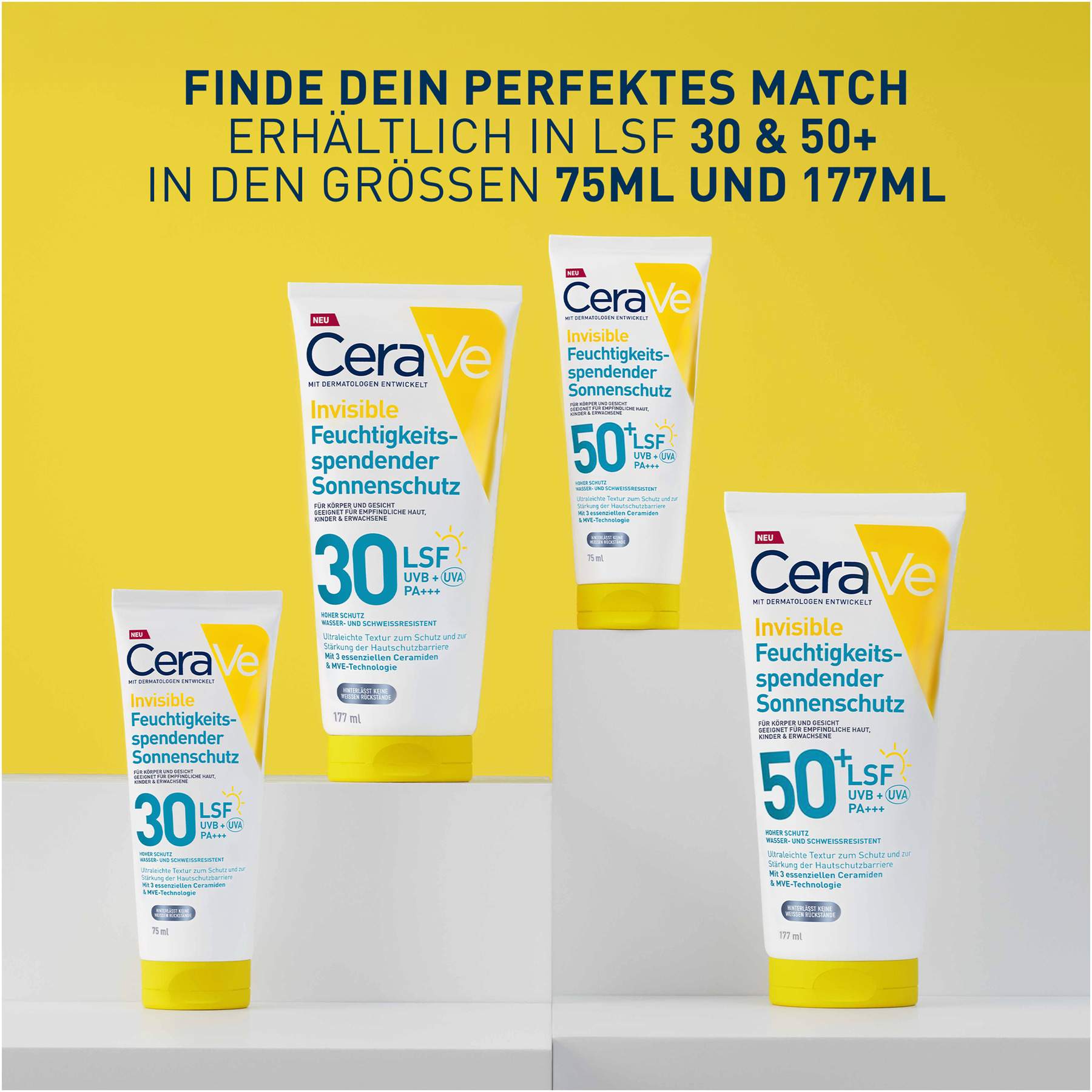 CeraVe Invisible Feuchtigkeitsspendender Sonnenschutz LSF 50+ 177 ml
