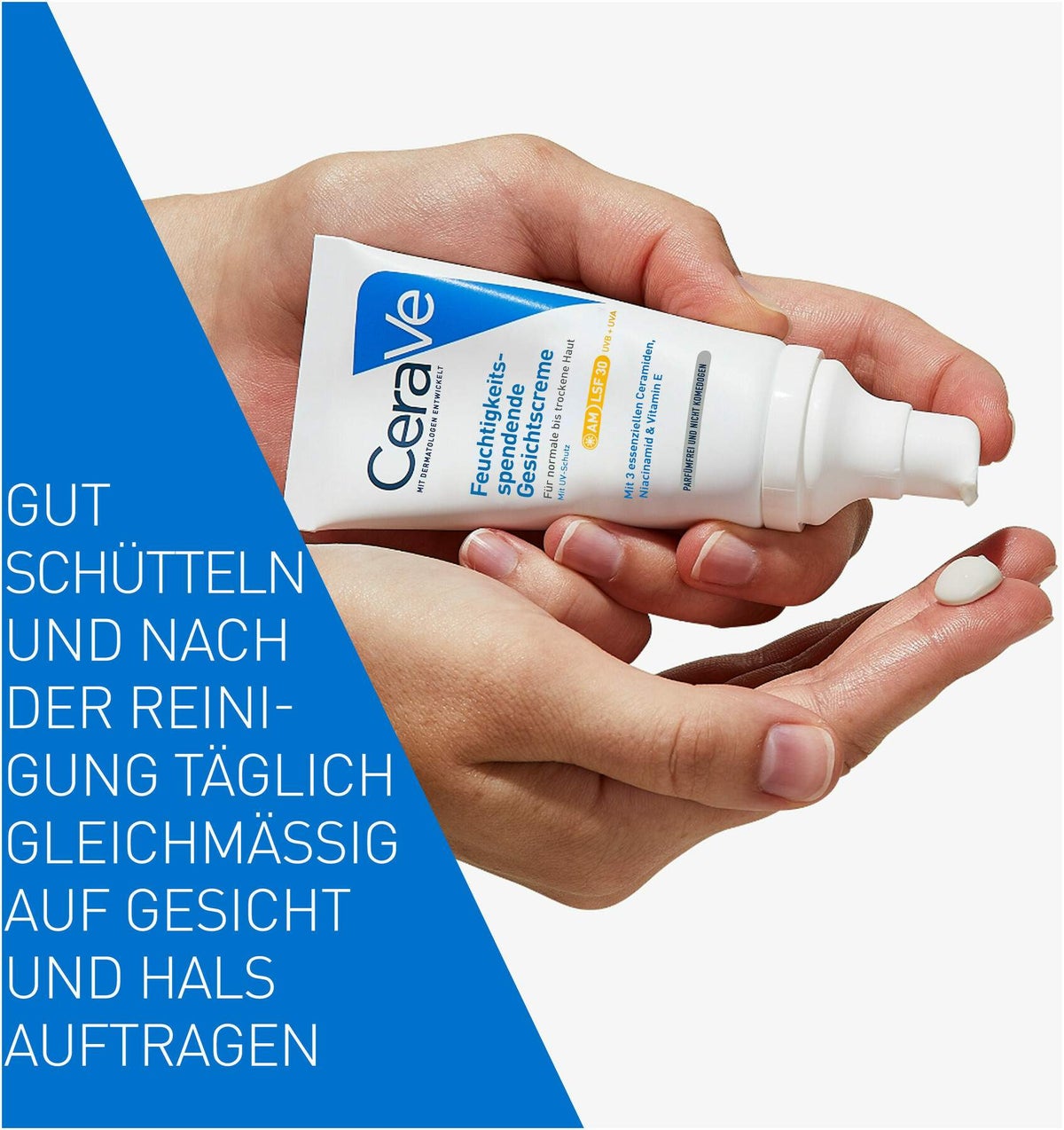 CeraVe Feuchtigkeitsspendende Gesichtscreme LSF 30 52 ml + gratis Schäumendes Reinigungsgel 20 ml