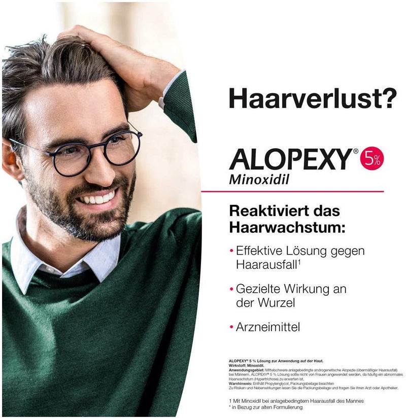 Alopexy 5% Lösung zur Anwendung auf der Haut 3 x 60 ml Lösung