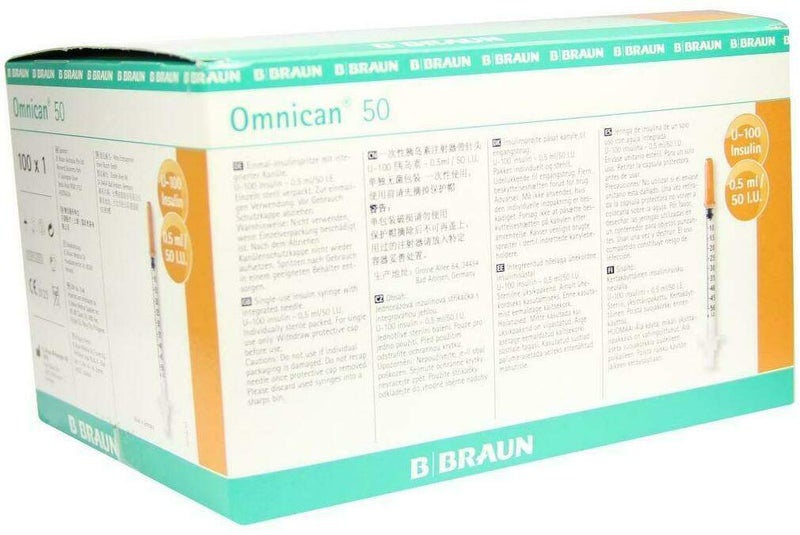 Omnican 50 Insulin U100 0,5 ml 0,30 X 12 mm 100 X 1 Spritze