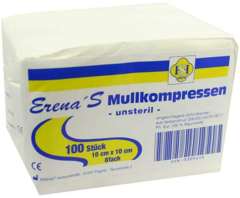 Erena Unsteril Mullkompresse10x10cm 8-Fach