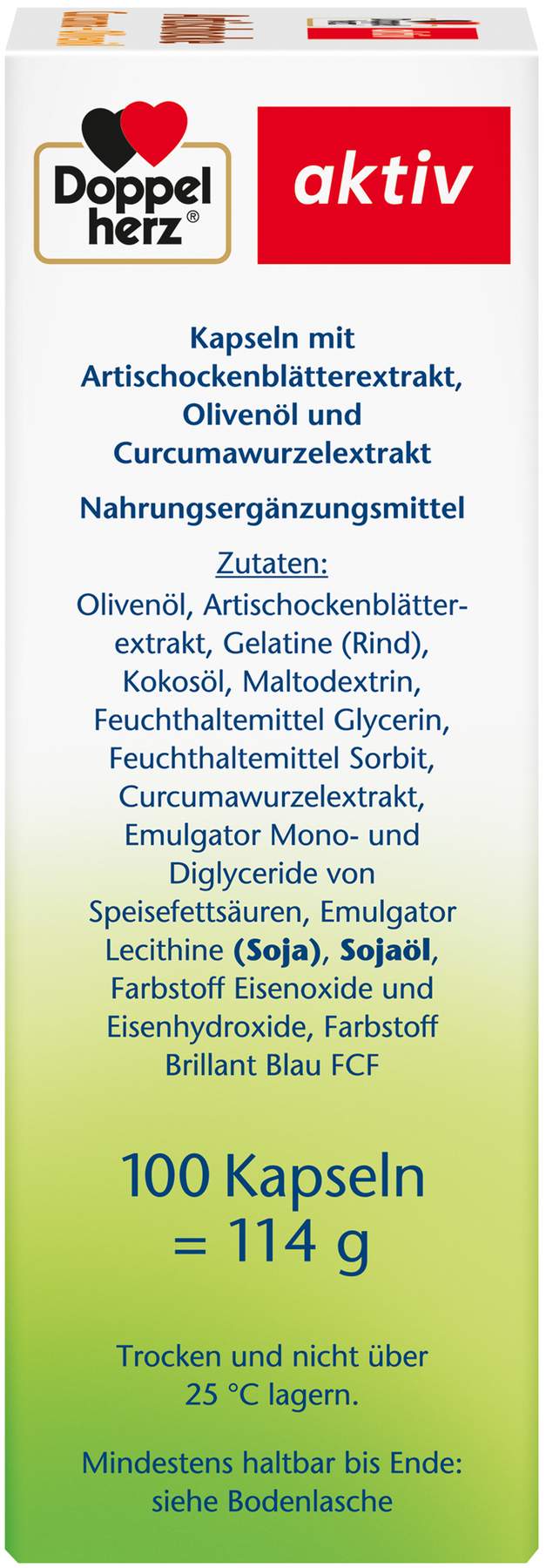 Doppelherz Aktiv Artischocke Curcuma + Olivenöl 100 Kapseln