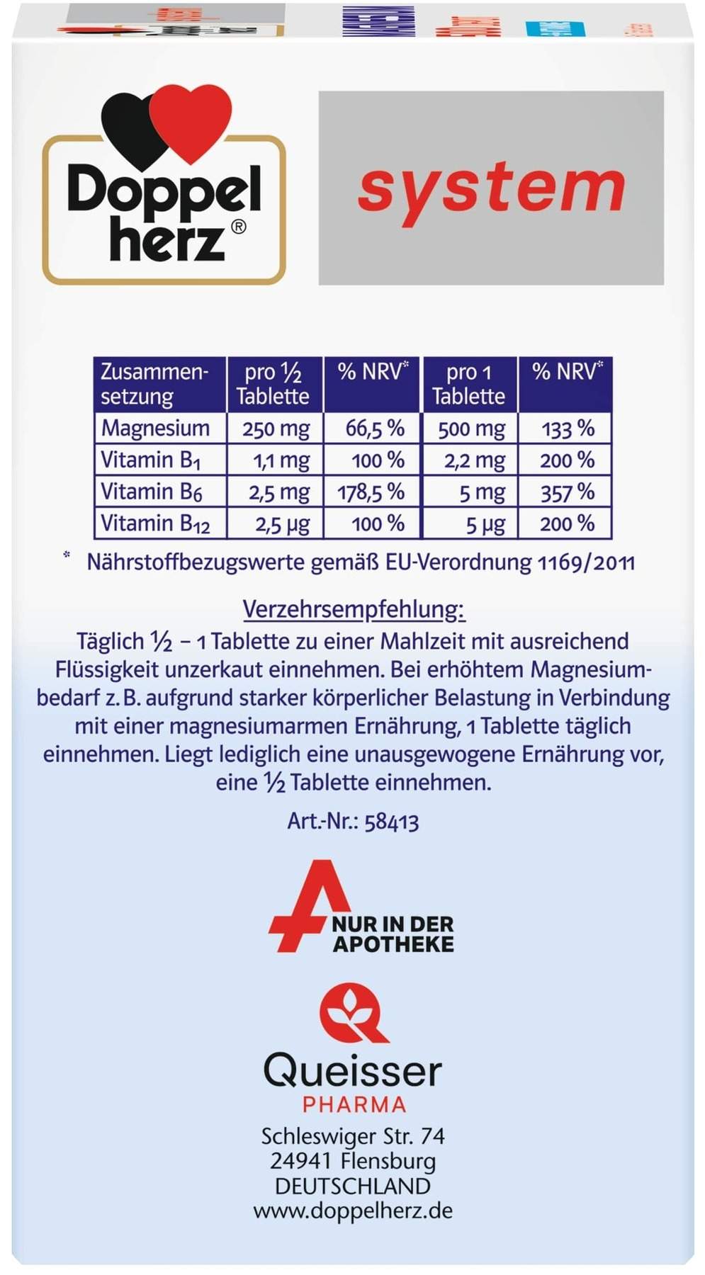 Doppelherz System Magnesium 500 Depot 60 Tabletten