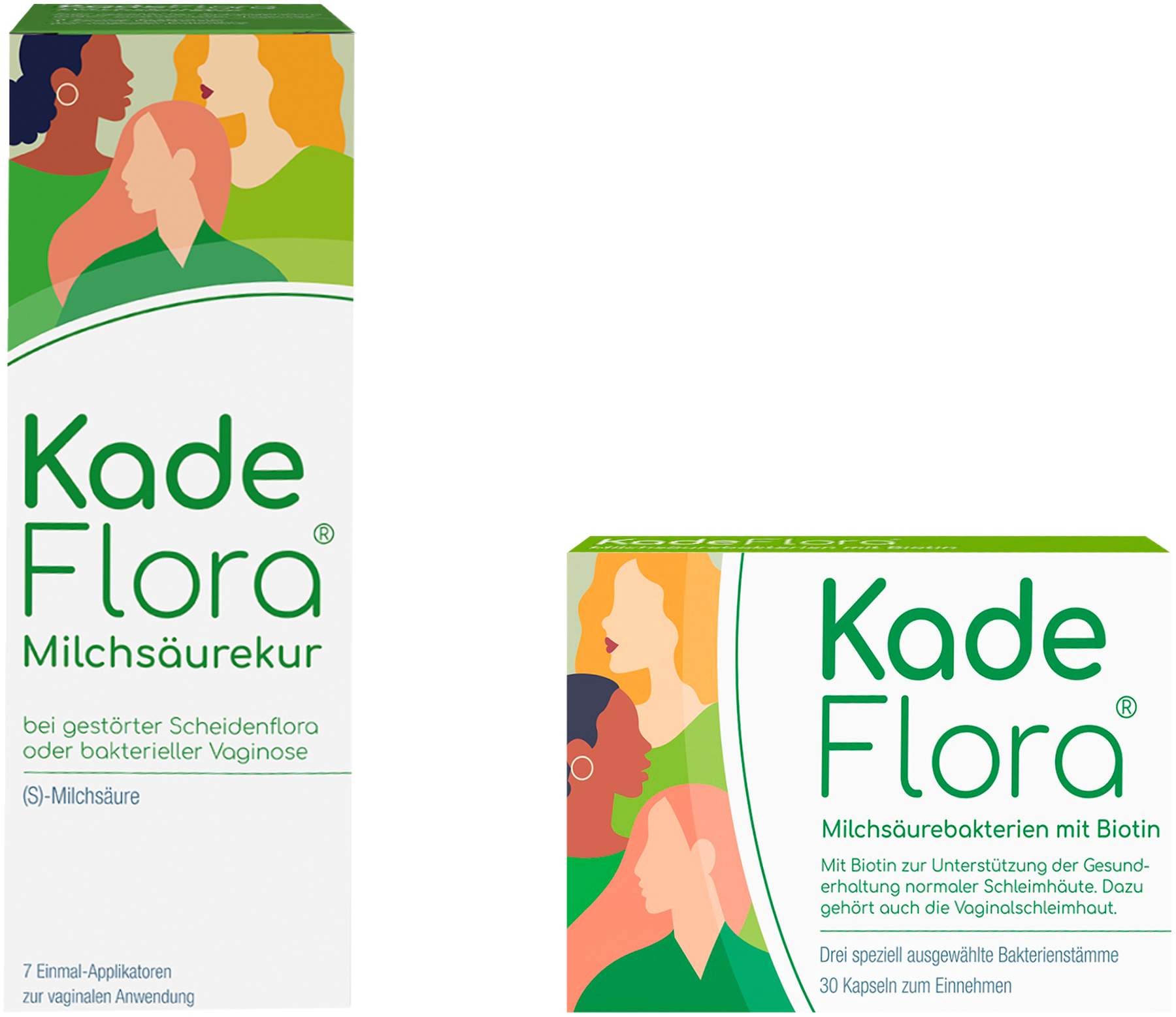 Kadeflora Milchsäurekur Einmalapplikatoren 7 x 2,5 g + Kadeflora Milchsäurebakterien mit Biotin 30 Kapseln