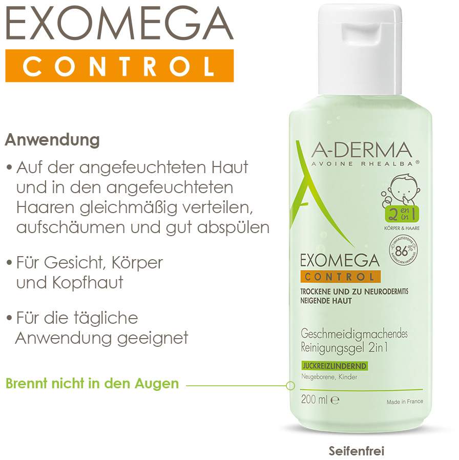 A-Derma Exomega Control Reinigungsgel 2in1 200 ml
