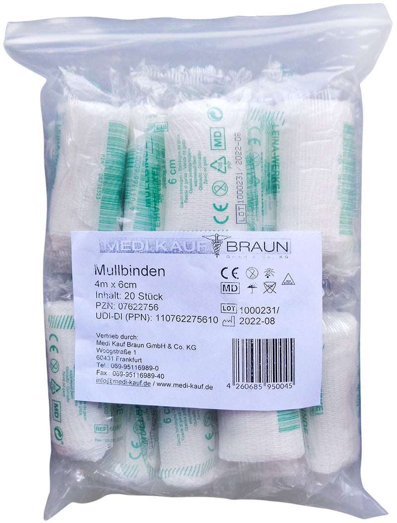 Mullbinden 6 cm X 4 M 20 Stück