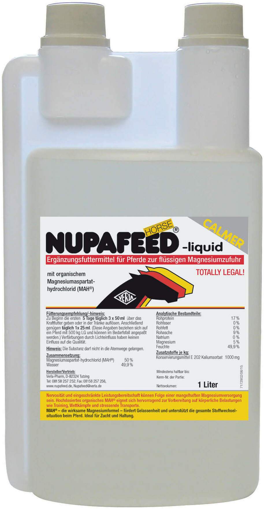 Nupafeed Horse Liquid 1 Liter Ergänzungsfuttermittel für Pferde