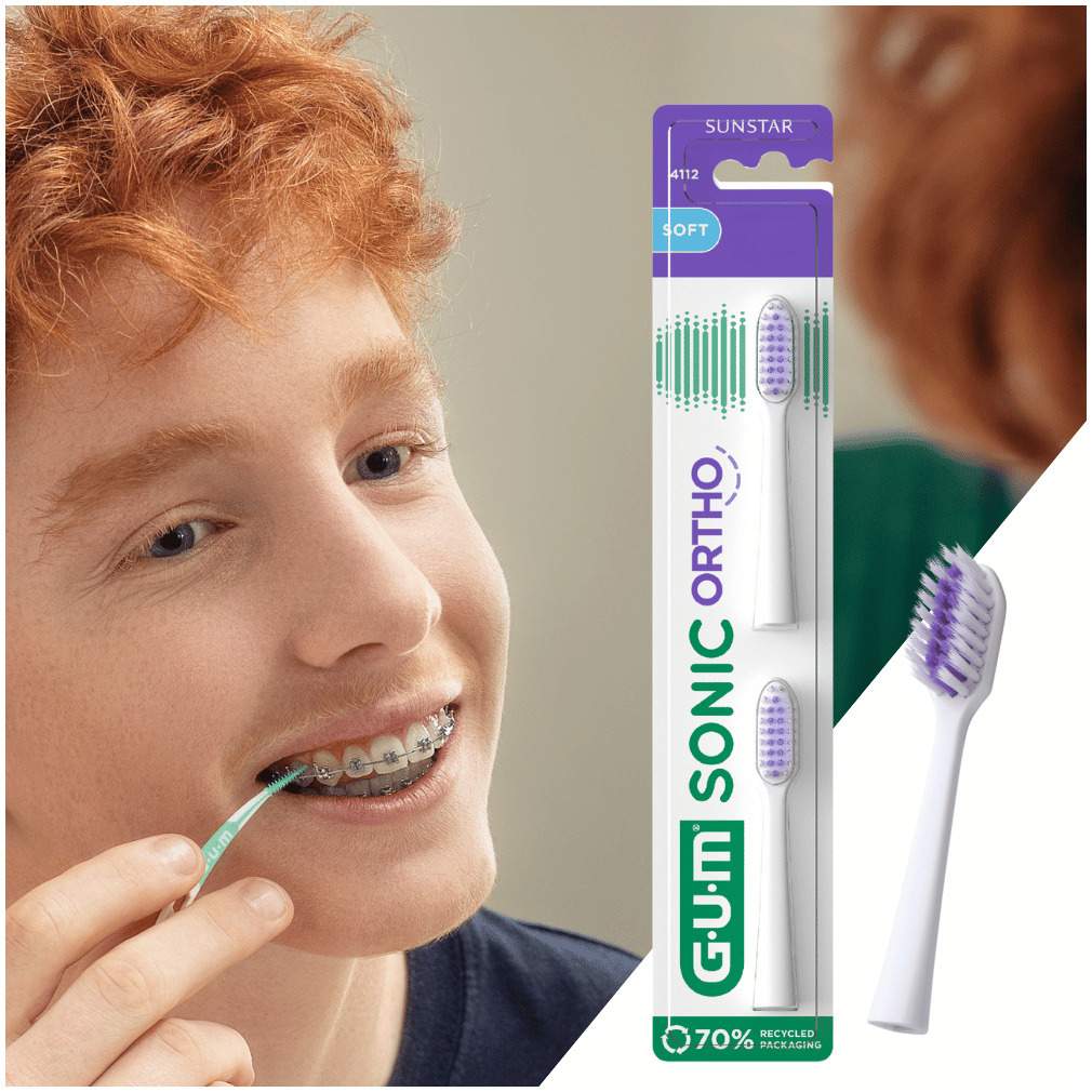 Gum Sonic Ortho Ersatzbürstenköpfe 2 Stück