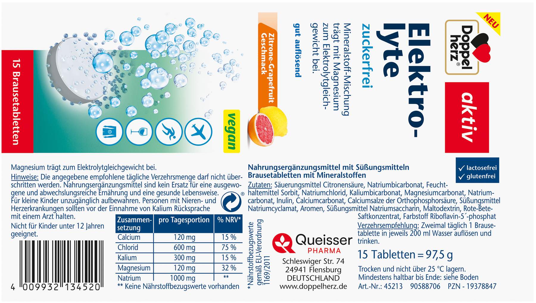 Doppelherz aktiv Elektrolyte 15 Brausetabletten