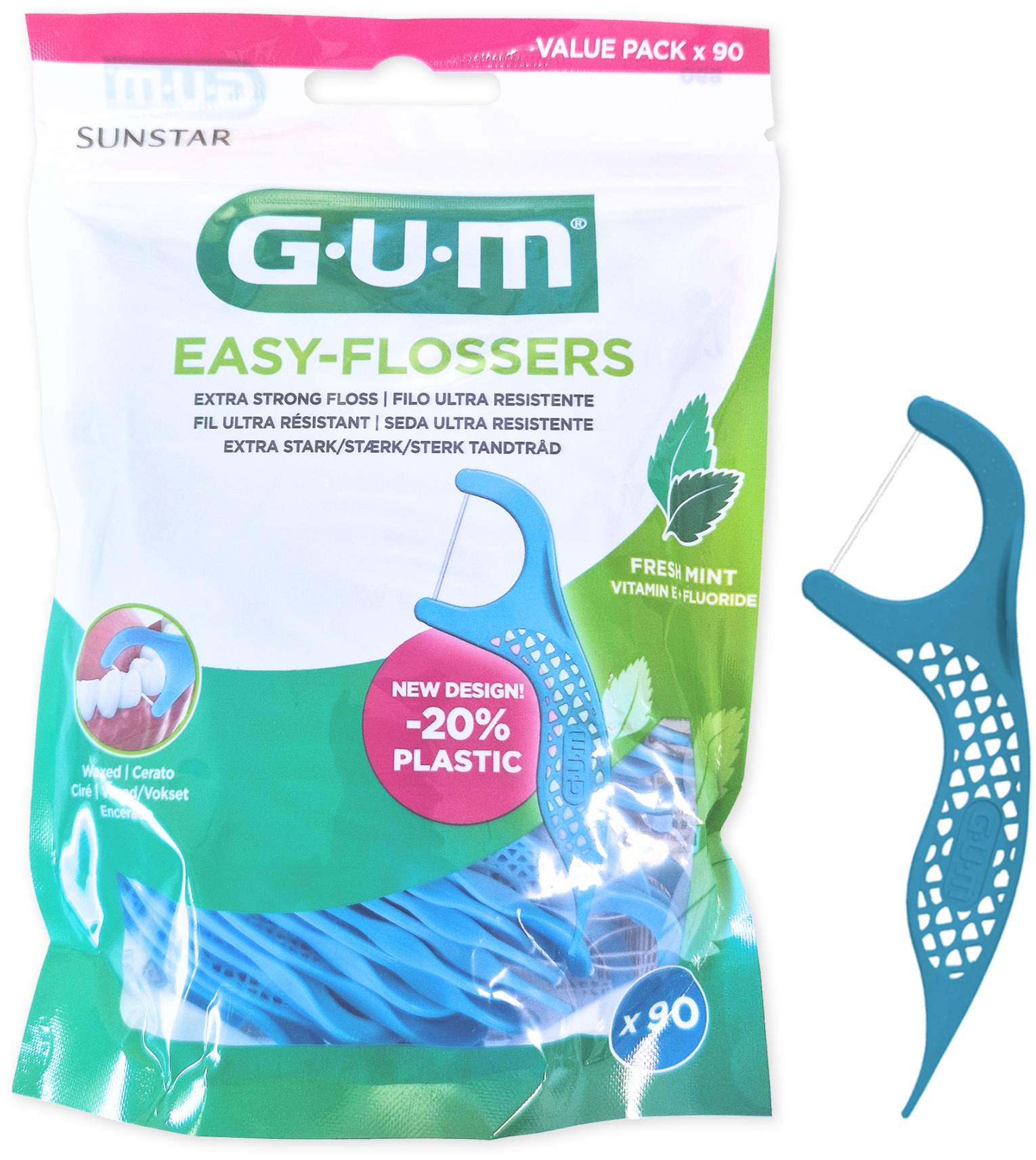 Gum Easy-Flossers Zahnseide inklusive Halter 90 Stück