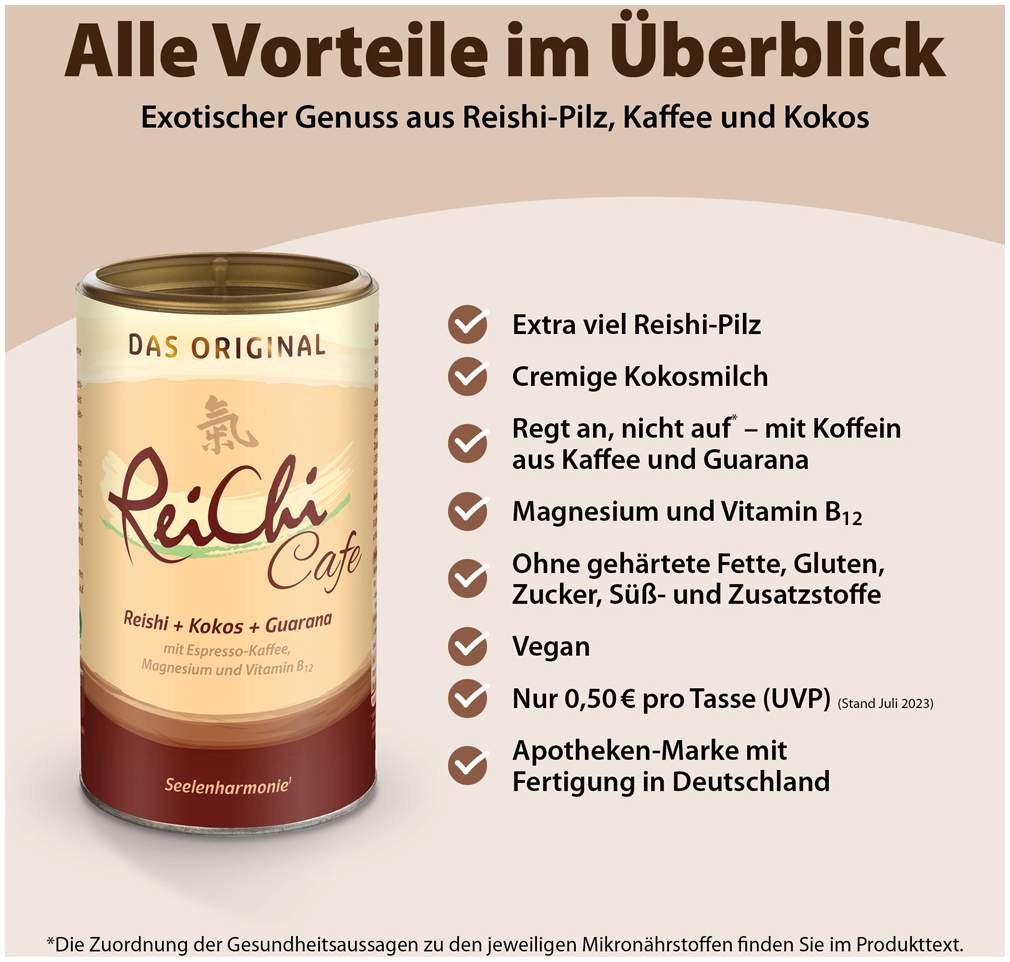 Reichi Cafe Reishi - Pilz Kaffee Kokos Vegan 180 G Pulver