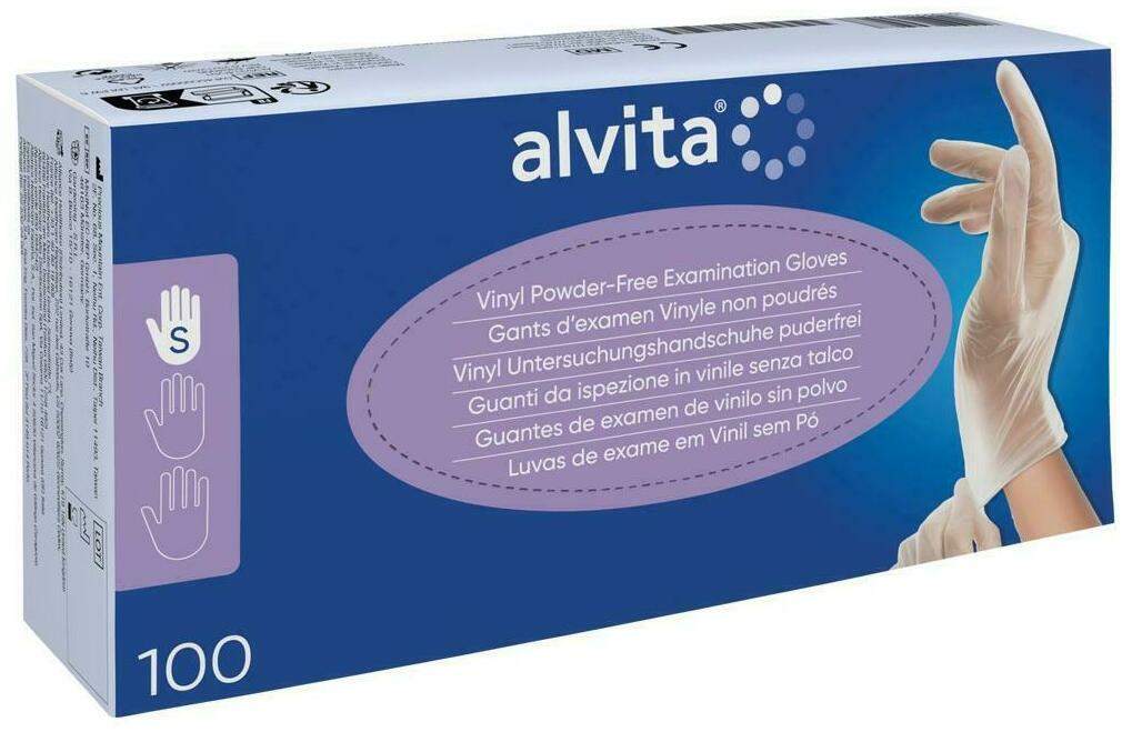 Alvita Vinyl Unt.Handschuhe Unsteril Puderfrei S