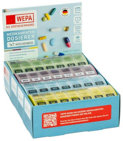 WEPA 1x7 Wochenbox Farbig Sortiert Pastell