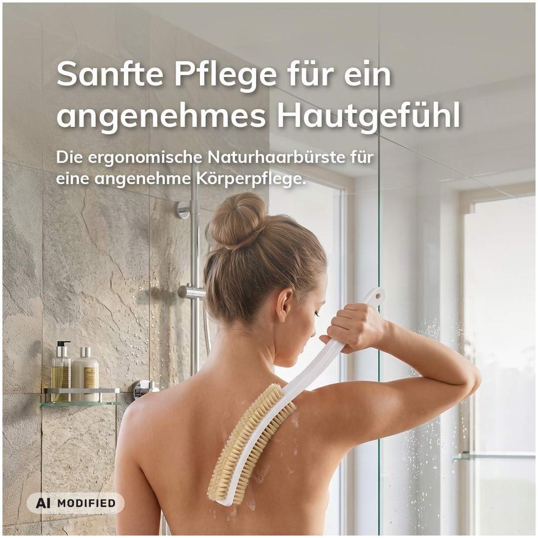 Massagebürste mit Naturhaarborsten, 1 Stück