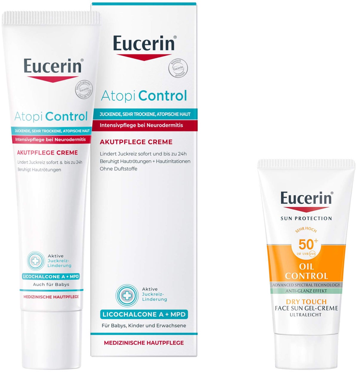Eucerin AtopiControl Akut Creme 40 ml + gratis Eucerin Sun Gel-Creme Oil Control 20 ml