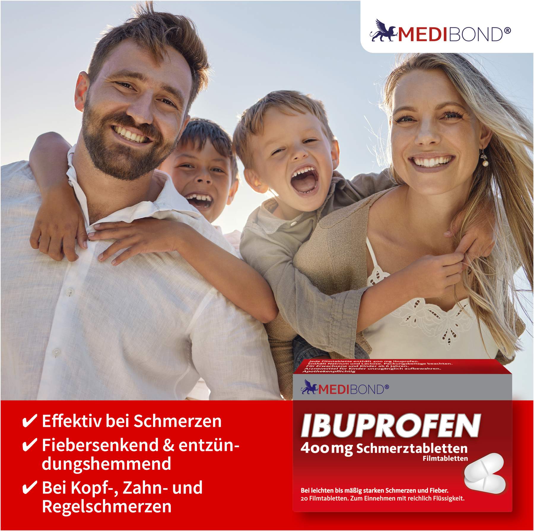 Ibuprofen Medibond 400mg Schmerztabletten 20 Stück