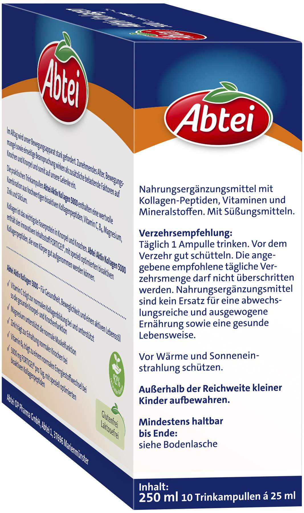 Abtei Aktiv Kollagen 5000 10 X 25 ml Ampullen