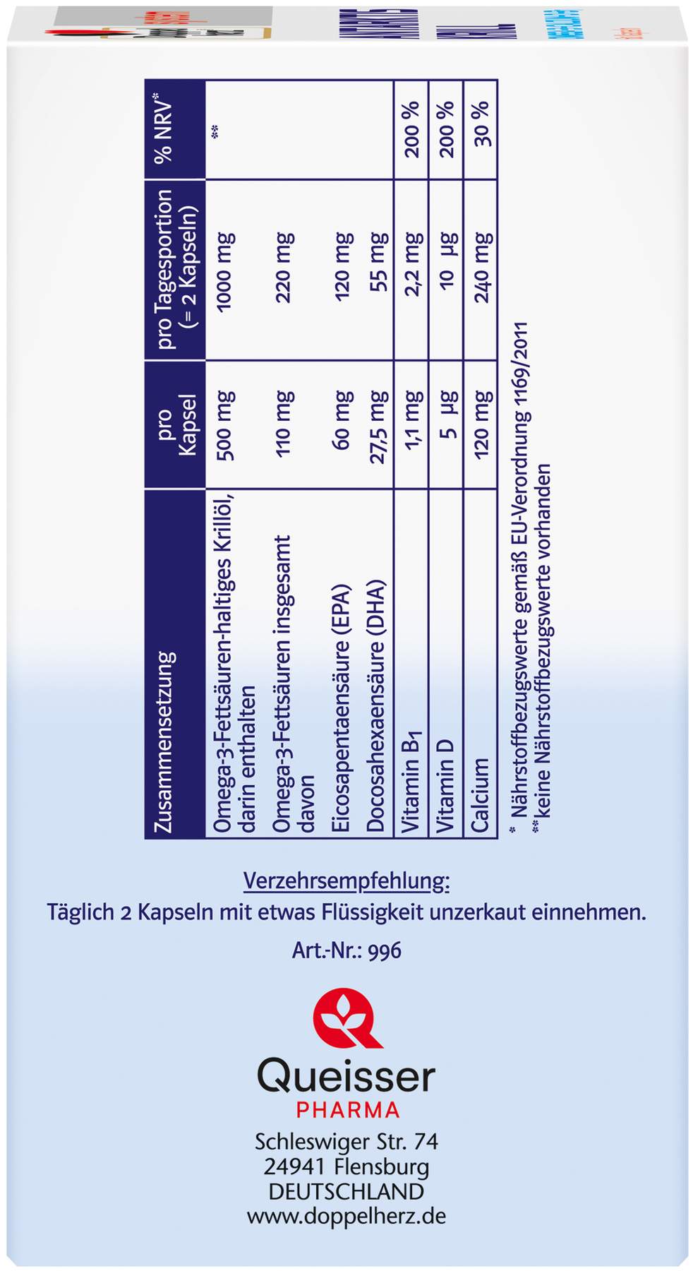 Doppelherz system Antarktis Krill 60 Kapseln