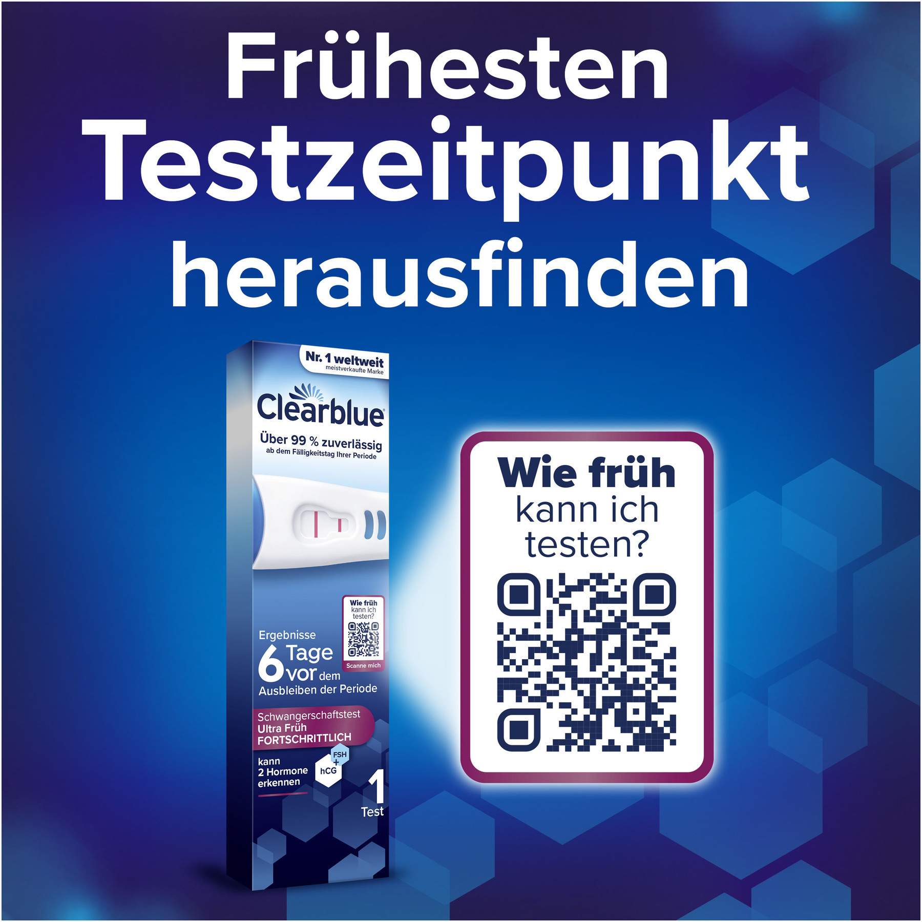 Clearblue Schwangerschaftstest 6 Tage vorher 2 Hormone 1 Stück